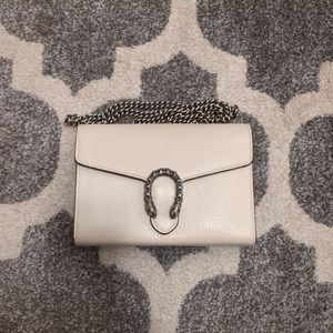 Gucci Dionysus white crystal wallet on chain bag
